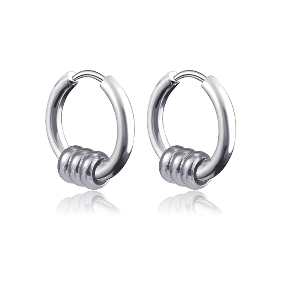 Long Hanging Cross & Leaf Hoop Earrings – Vintage Stainless Steel Hip Hop Unisex Jewelry Accessories