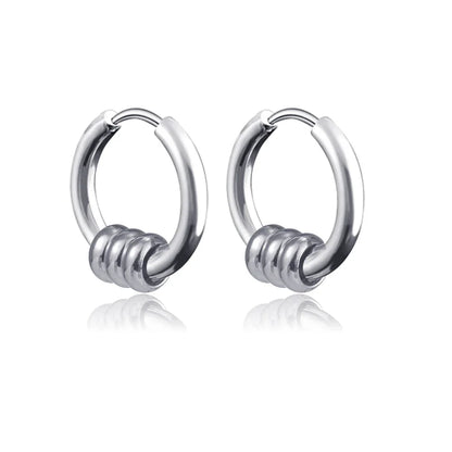 Long Hanging Cross & Leaf Hoop Earrings – Vintage Stainless Steel Hip Hop Unisex Jewelry Accessories