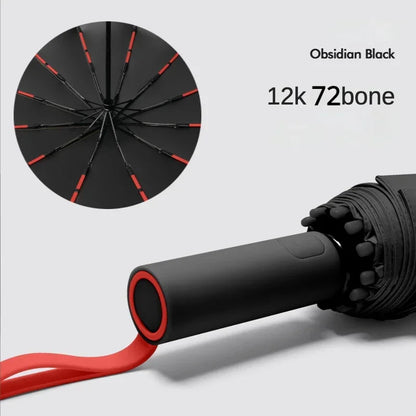 Super Strong Windproof Automatic Umbrella – 72-Rib Large Folding Rain Umbrella with UV Sun Protection for Men & Women