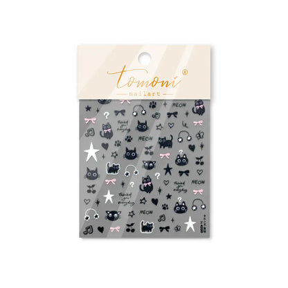 Chibi Anime Nail Stickers - Cute Susuwatari Cartoon Self-Adhesive Nail Art Decals for Kawaii DIY Manicure