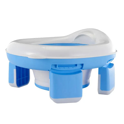 3-in-1 Foldable Travel Potty Seat - Portable Silicone Baby Toilet Trainer with Disposable Bags for Kids