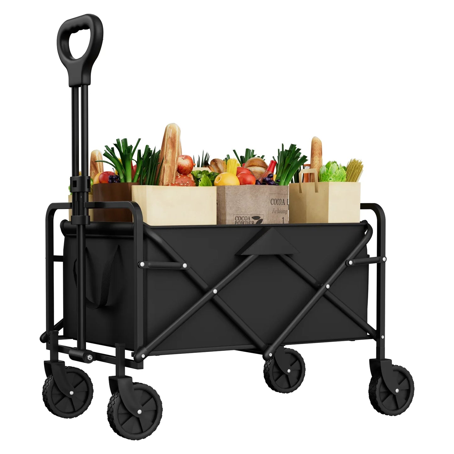Portable Folding Handcart – Adjustable Height & Angle, Easy Fold, Heavy-Duty Load Carrier for Beach & Camping