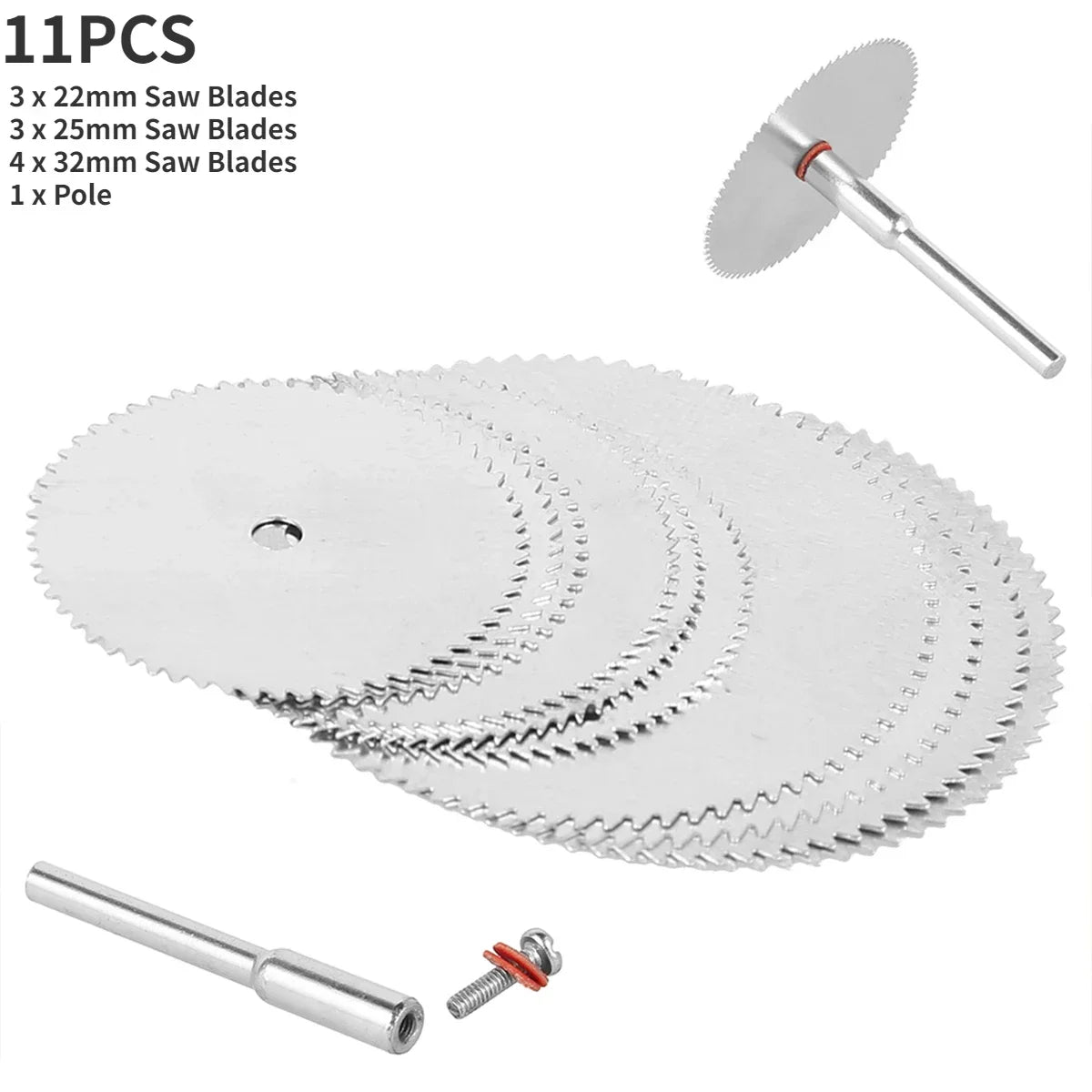 6-32Pcs Mini Circular Saw Blade Set - Sanding Grinding Cutting Discs for Dremel Rotary Tools & Metal Projects