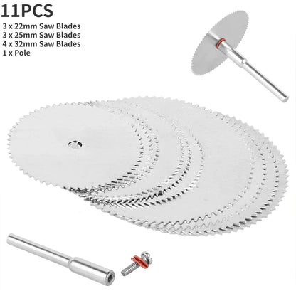 6-32Pcs Mini Circular Saw Blade Set - Sanding Grinding Cutting Discs for Dremel Rotary Tools & Metal Projects