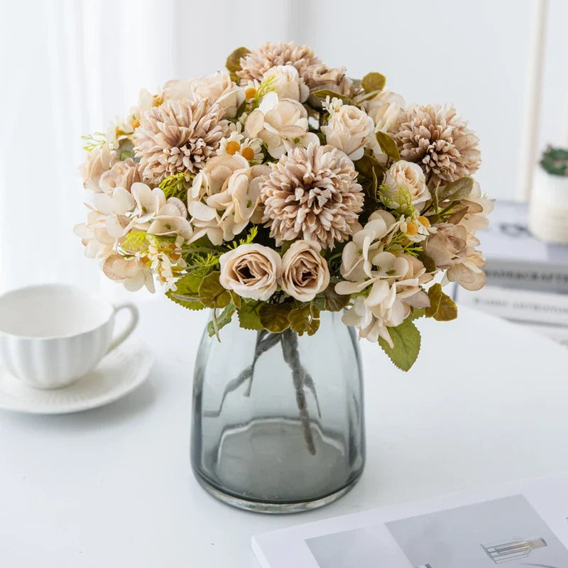 7-Piece Chamomile Faux Flower Arrangement — Flowerpot Ornament & Wedding Accessory