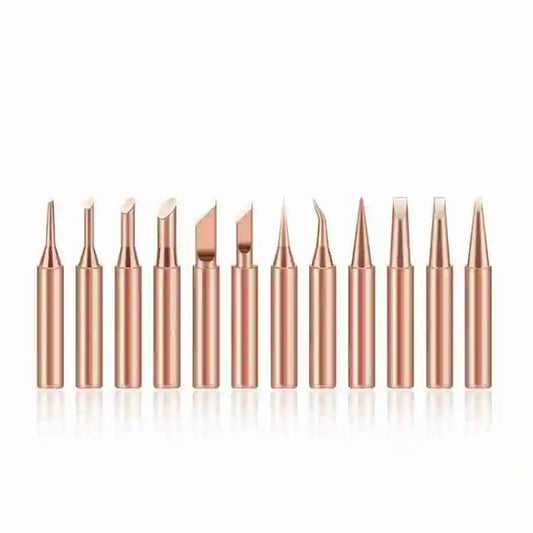 10Pcs 900M Soldering Iron Tips - Pure Copper Welding Replacement Heads for Electric Soldering Tools