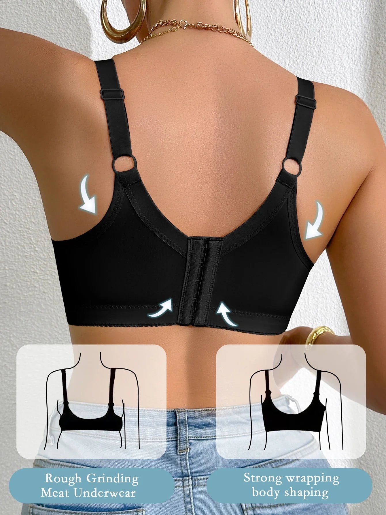 Women's Lace Underwire Bra - Push-Up Minimizing Full Coverage Lingerie for A-D Cups
