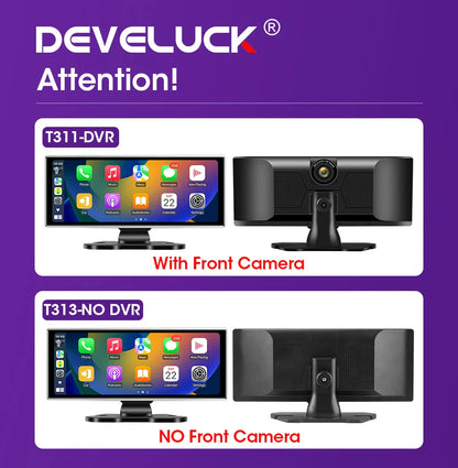 10/11.26" 4K Dash Cam — Dual-Lens Car DVR with Wireless CarPlay, Android Auto, GPS, WiFi, FM & AUX Video Recorder
