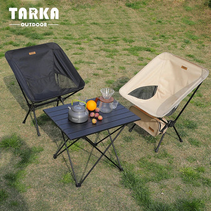 TARKA Foldable Camping Chair Set – Ultralight Moon Chairs for Backpacking, Beach, Picnic, Fishing & Garden Use