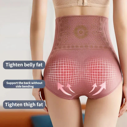 Seamless High-Waist Postpartum Panties - Women's Abdomen and Hip Lift Shaping Briefs - Plus Size Breathable Slimming Underwear
