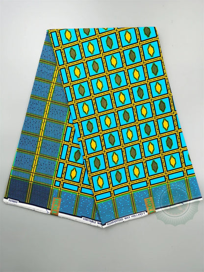 Guaranteed Original African Wax Fabric - 100% Cotton Real Ankara Print 6 Yards for Wedding Dresses & Sewing