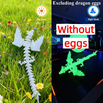 3D Printed Articulated Dragon Figurine - Colorful Gem Dragon Movable Joint Desktop Fantasy Action Figure Craft
