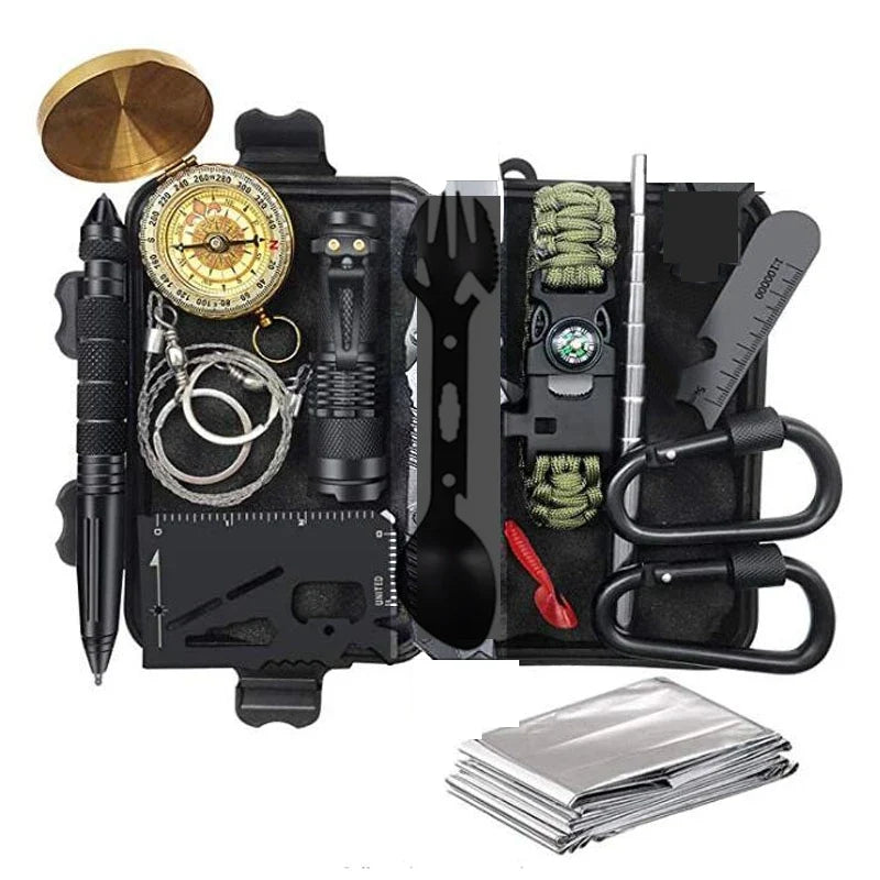 Emergency Trauma Survival Kit - Outdoor Camping First Aid Bag with SOS Wilderness Gear and Emergency Tools