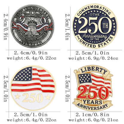 2026 USA 250th Anniversary Pin - Patriotic Enamel Brooch Jewelry Gift for Men and Women Independence Day Celebration