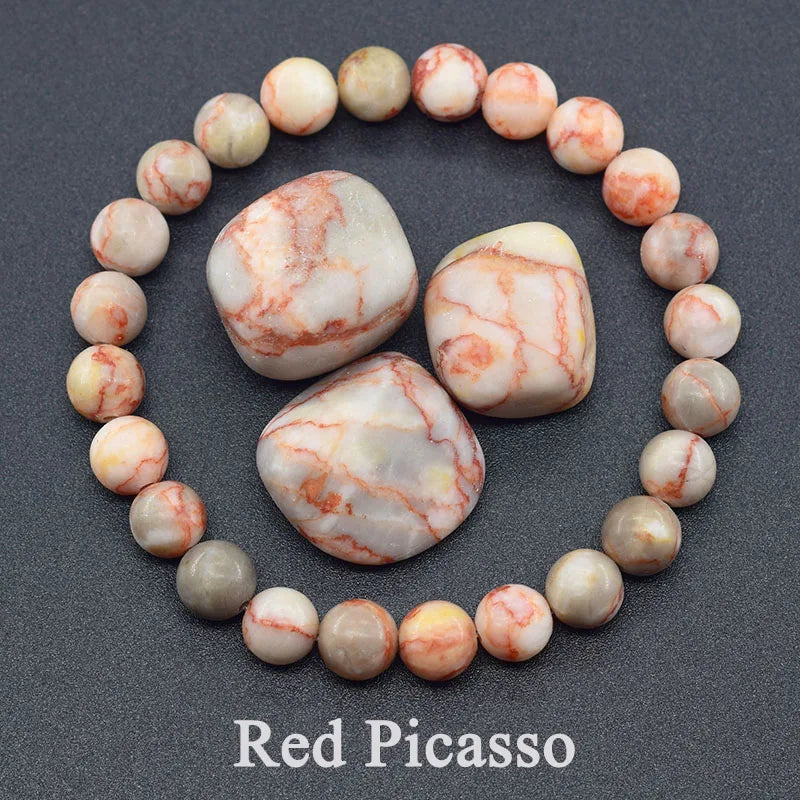 Natural 5A Lapis Lazuli Stone Bracelet - Elastic Healing Bead Jewelry Gift for Men & Women