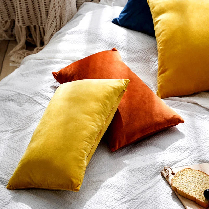 Soft Velvet Plaid Cushion Covers – 30x50 cm Pillowcases for Living Room Sofa, Nordic Home Decor