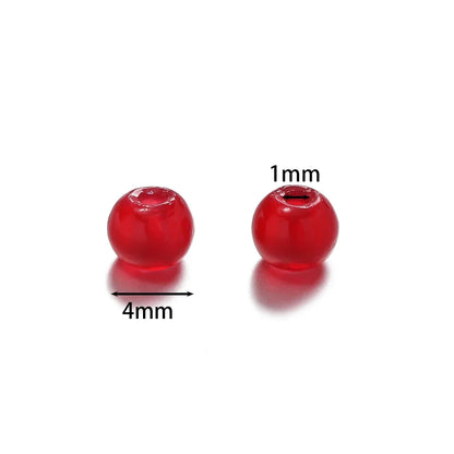 50/100pcs 4mm Colored Glass Jade Beads - Round Spacer Beads for DIY Earrings, Necklaces & Bracelets