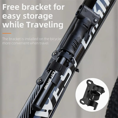 WEST BIKING Mini Bicycle Pump - Portable Aluminum Alloy Tire Inflator for MTB Road Bike Schrader Presta Valve