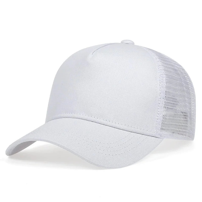 Lightweight Mesh Baseball Cap - Solid Color Breathable Summer Sun Hat for Men & Women