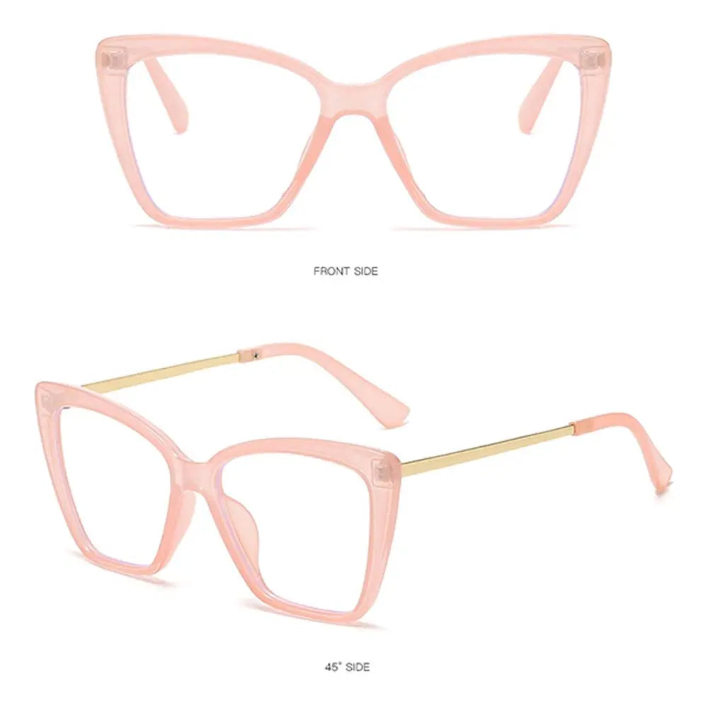 Red Square Oversized Anti Blue Light Glasses – Lightweight Optical Eye Protection Eyewear for Men & Women, Computer & Office Use
