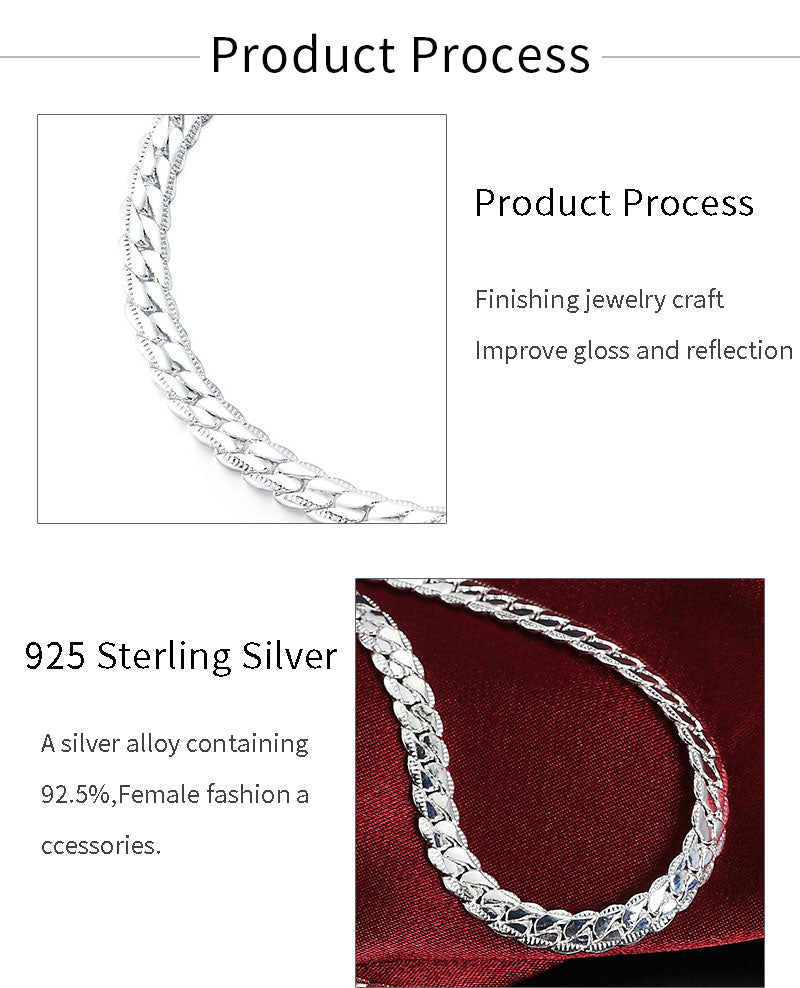 18K Gold/Silver 6mm Full Sideways Necklace – 8/18/20/24 Inch Chain for Women & Men, Fashion Wedding & Engagement Jewelry