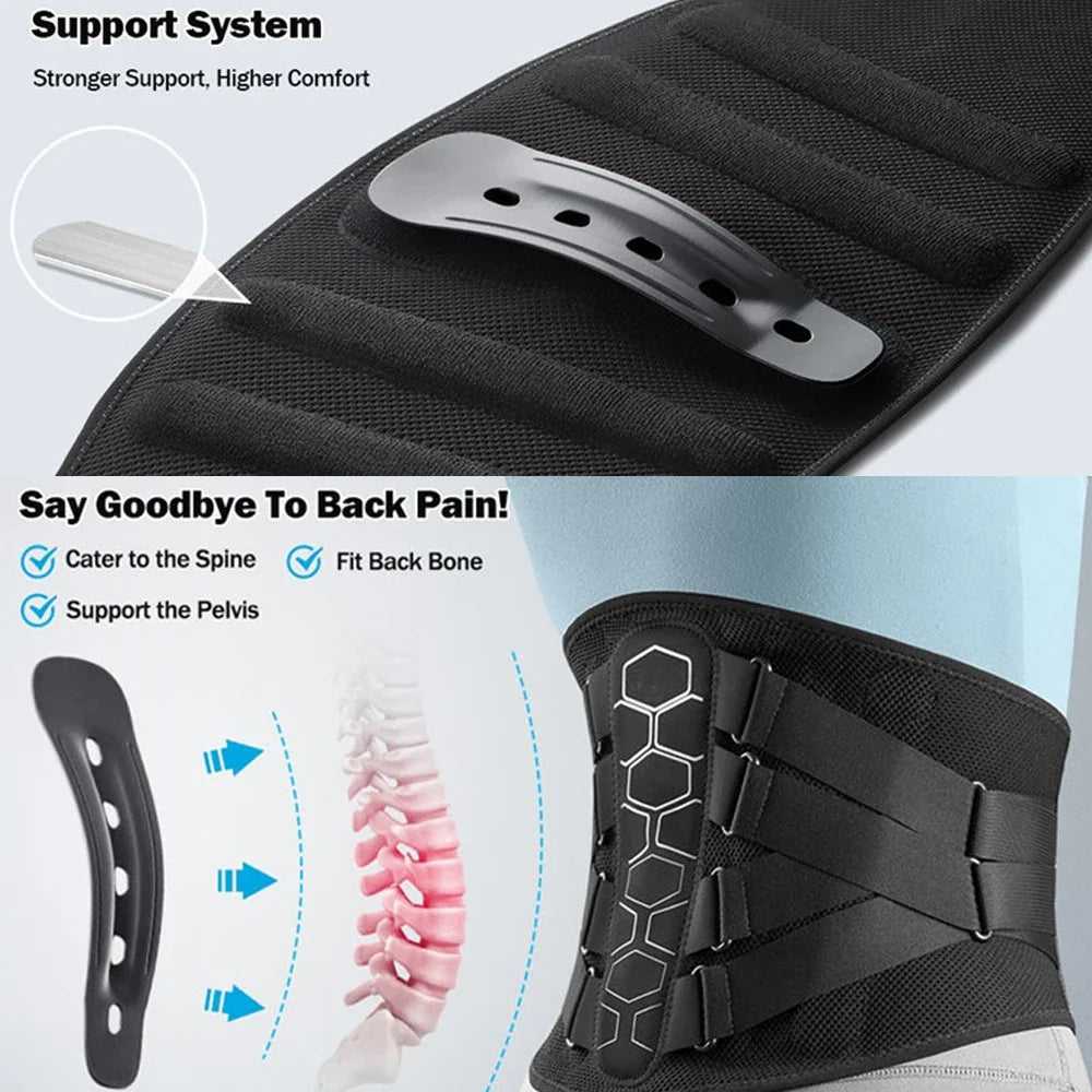 Lower Back Support Brace for Pain Relief – Adjustable Lumbar Support Belt for Work Lifting, Scoliosis & Waist Stabilization Comfort Wrap