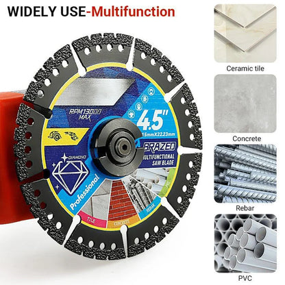 Multi-Material Cutting Blades - Angle Grinder Saw Blades for Metal, Tile, Stone, Plastic, Marble & Alloy Cutting