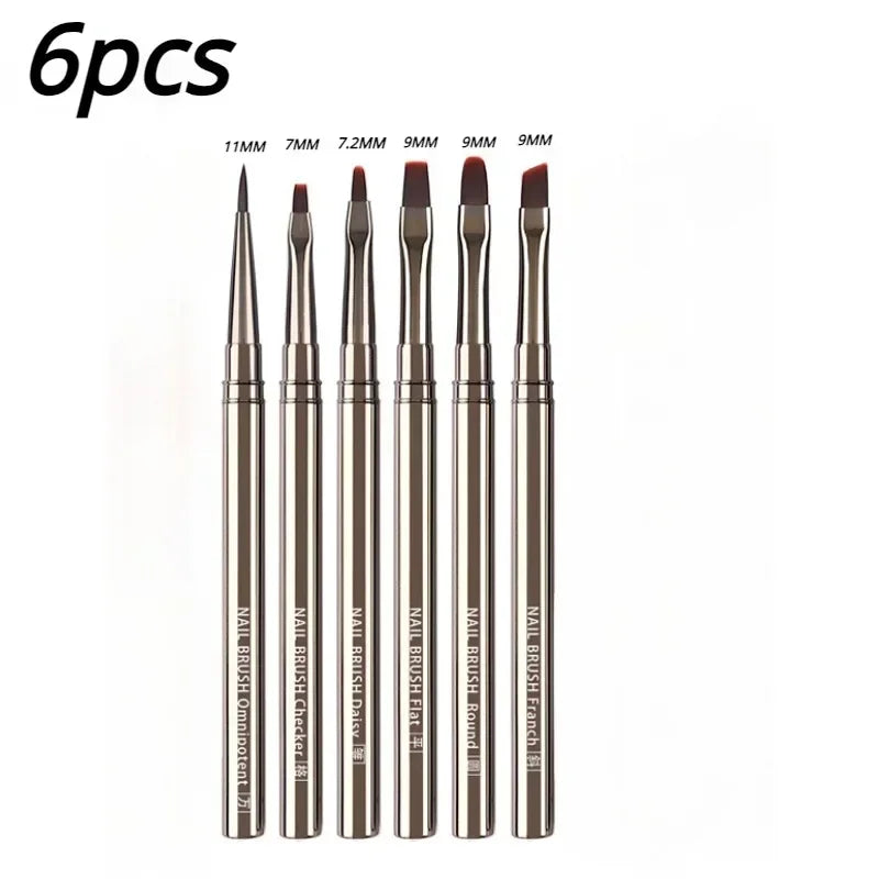 Nail Art Liner Brushes – Striping & Drawing Pens for Elongated Lines, 6–25mm Professional Manicure Design Tools
