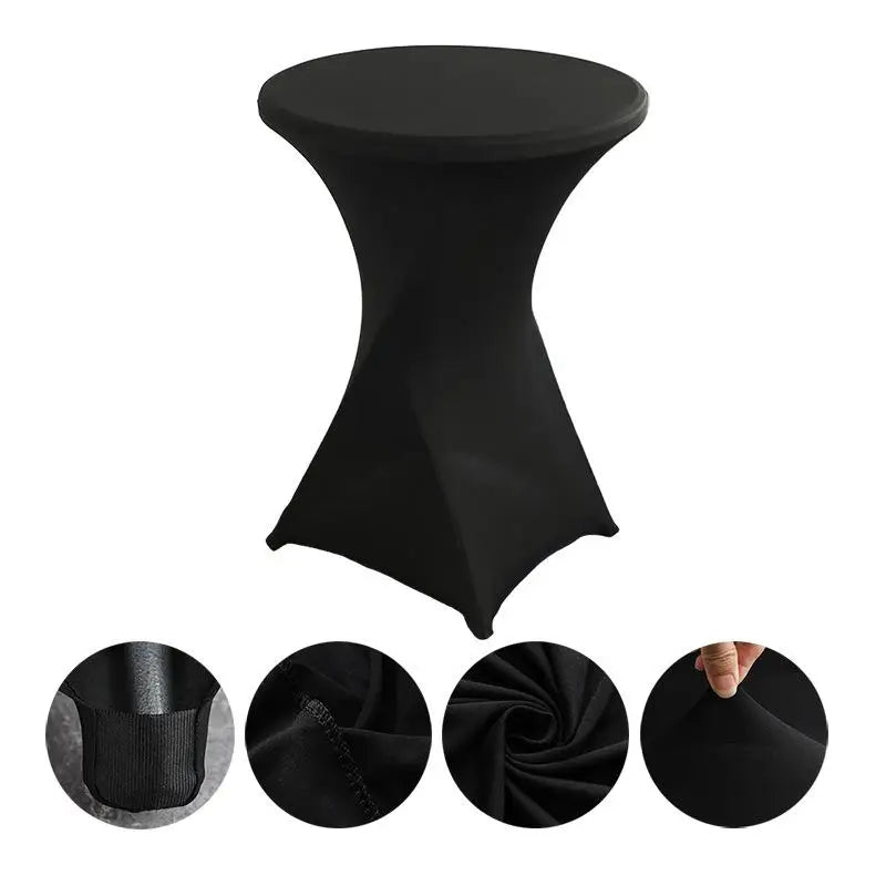 Spandex Round Tablecloth - Stretch Elastic Cocktail Table Cover for Wedding, Party, Hotel & Event Decor