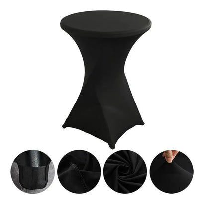 Spandex Round Tablecloth - Stretch Elastic Cocktail Table Cover for Wedding, Party, Hotel & Event Decor