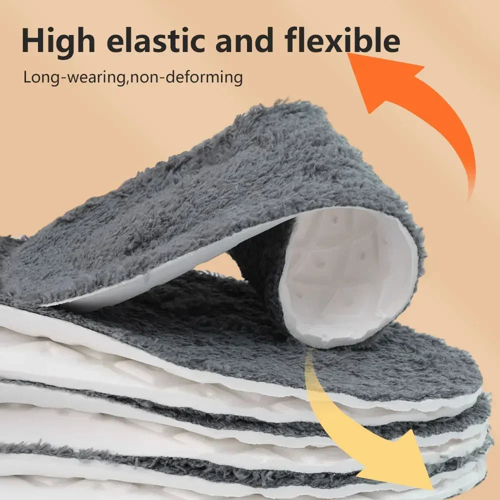 2PCS Self-Heating Thermal Insoles – Winter Warm Wool Memory Foam Shoe Pads for Men & Women Sports Shoes