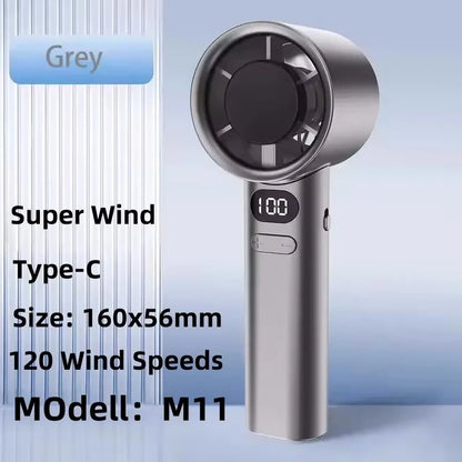 8000mAh USB Neck Fan - Portable Bladeless Rechargeable Cooling Fan with LED Display for Outdoor & Handheld Use