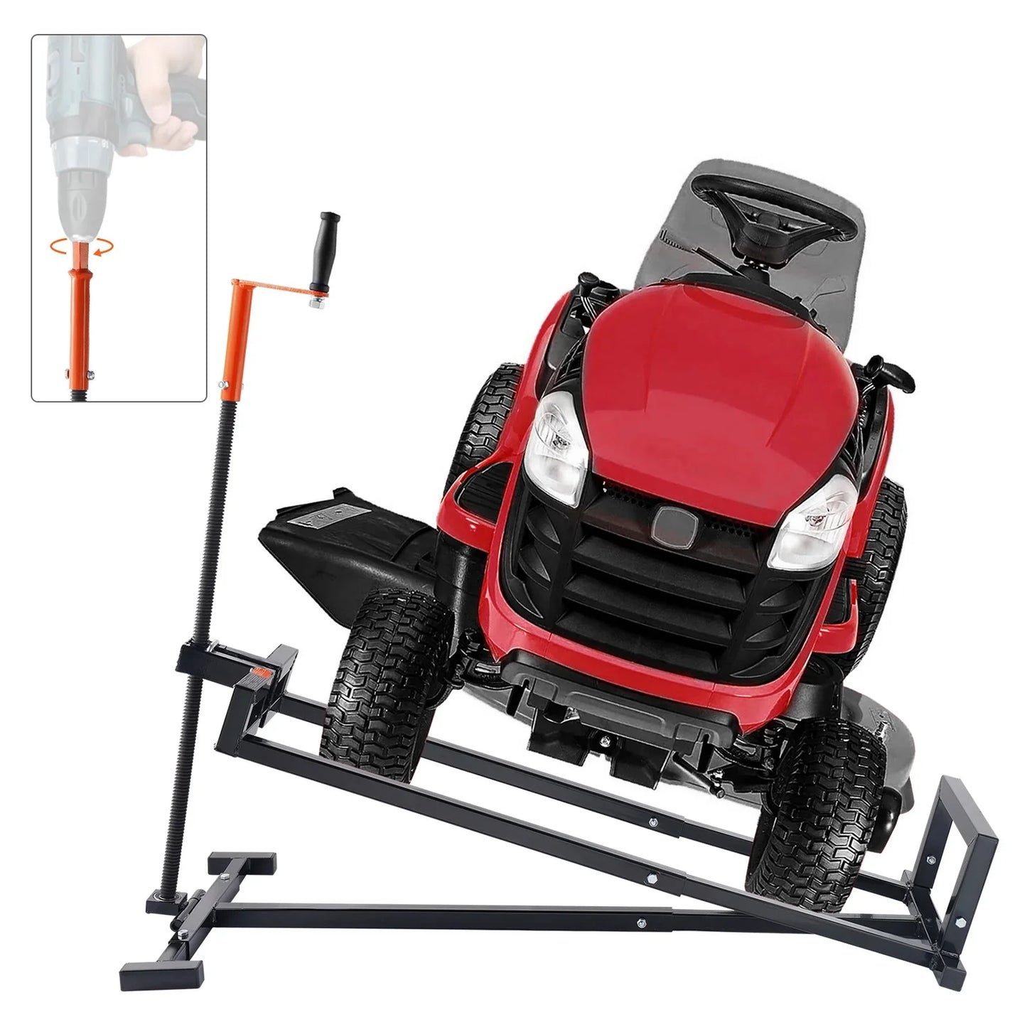 Lawn Mower Lift Jack - Adjustable 500/880 Lbs Hydraulic & Threaded Garden Tractor Lifter