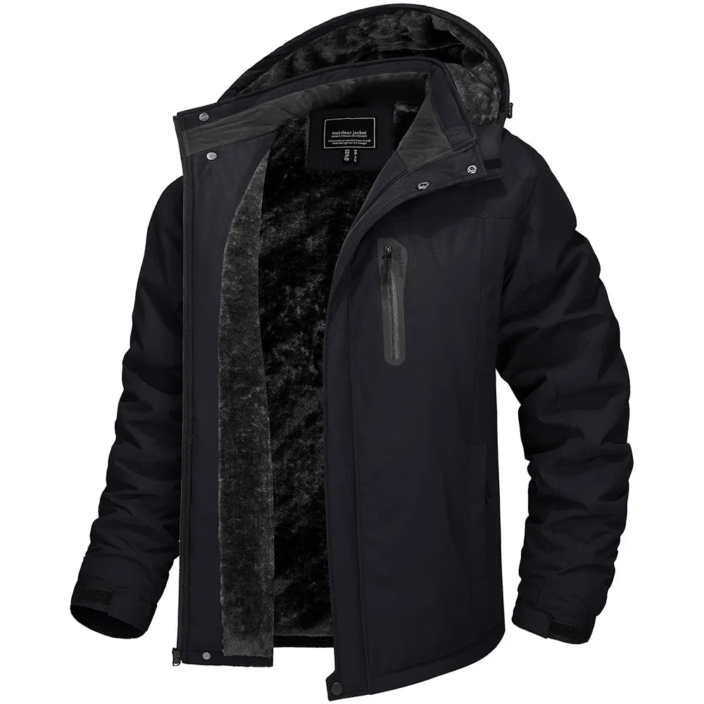 TACVASEN Winter Fleece Jacket for Men - Waterproof Hiking Skiing Outdoor Trekking Windbreaker Parka