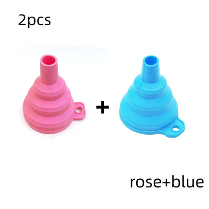 Mini Foldable Silicone Funnel - Collapsible Portable Funnel for Fuel, Oil, Beer & Kitchen Accessories