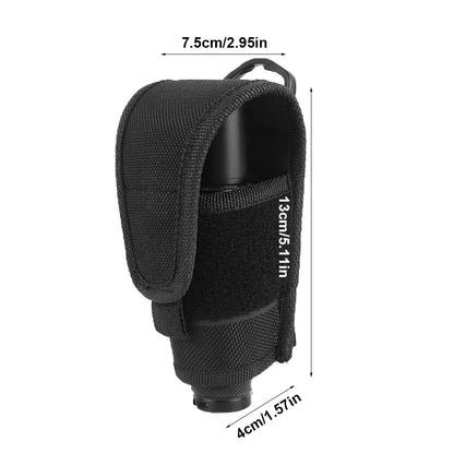 Tactical Flashlight Holster - Nylon MOLLE Torch Pouch with Waist Belt Pack for Hunting & Camping