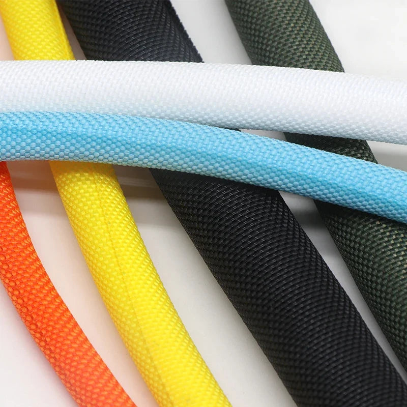 Self Closing PET Braided Cable Sleeve - 1/2/5M Expandable Insulated Wire Wrap Protector and Cable Organizer