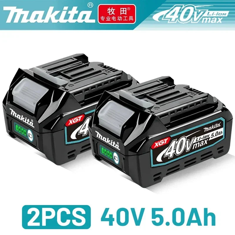 Makita XGT 40V Lithium Ion 5.0Ah Rechargeable Replacement Battery – Compatible with BL4020, BL4025, BL4050, BL4080