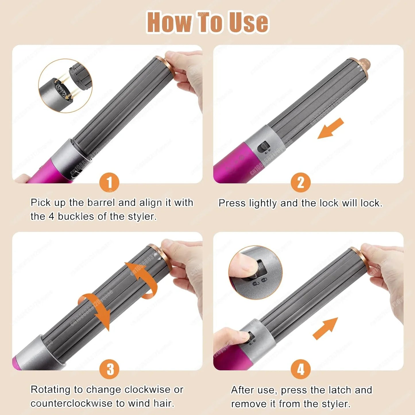 Anti-Flyaway Hair Styling Nozzle for Dyson Airwrap HS01/HS05 – Brush Attachment for Auto Curling & Dryer Accessories