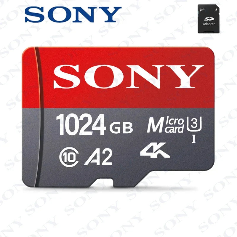 SONY 1024GB Micro SD Card – Class 10 High-Speed A2 TF Flash Memory for Xiaomi, Camera, Phone & Drone, 4K Ultra-HD Video