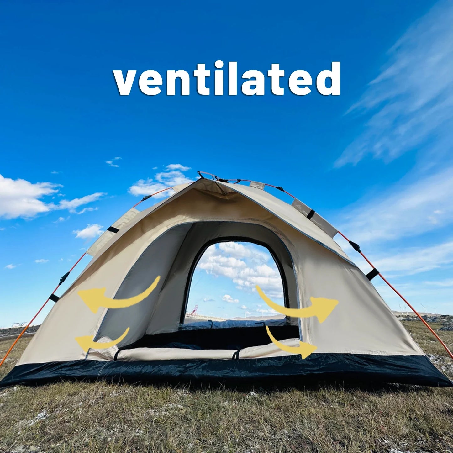 Outdoor Automatic Quick-Open Tent – Rainproof & Sun-Proof 4-Person Beach and Fishing Shelter