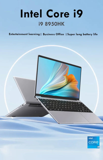 14.1" Portable Windows 11 Pro Laptop — Intel Core i9, 16GB RAM, 1TB/2TB SSD, HD Screen Gaming PC