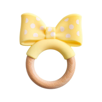 Baby Silicone Teether Toy - BPA Free Dental Chew Ring Bracelet for Infant Teething Relief and Kids Gift