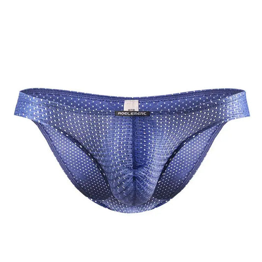 2PCS Men’s Ice Silk Transparent Briefs – Breathable Mesh Lightweight Low Rise Sexy Underwear Youth Fit Comfort Pants