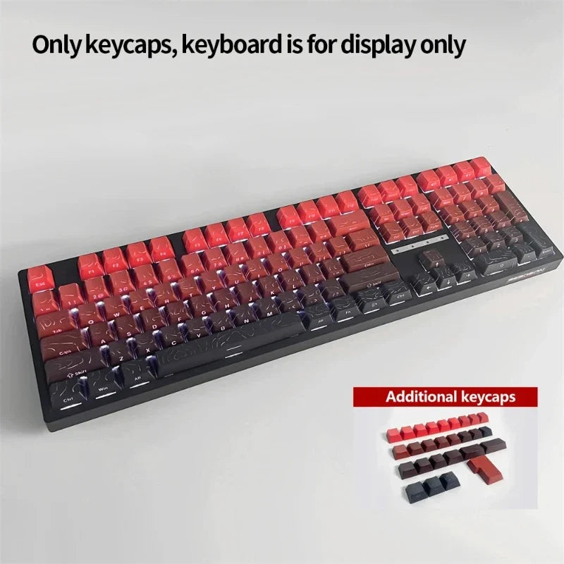 Topographic Keycaps 4.0 Version - 98 Key PBT Cherry Profile Shine Through Side Print Backlit Mechanical Keyboard Caps