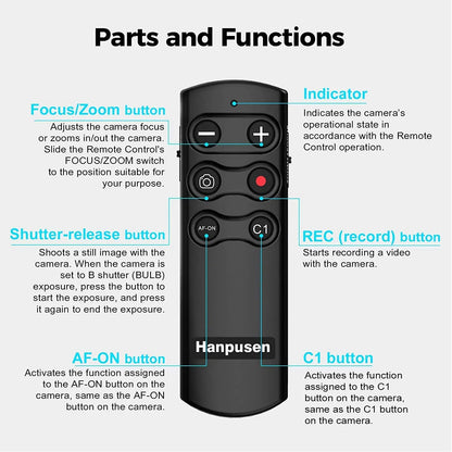Hanpusen RMT-P1BTA Wireless Camera Remote - Bluetooth Shutter Release for Sony ZV-1F, A7IV, A6700 & More
