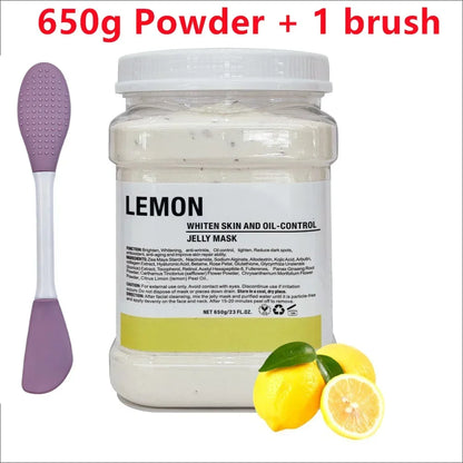 650g Chamomile Hyaluronic Acid Jelly Mask – Rose Moisturizing Facial Powder with Silicone Brush for Skin Elasticity