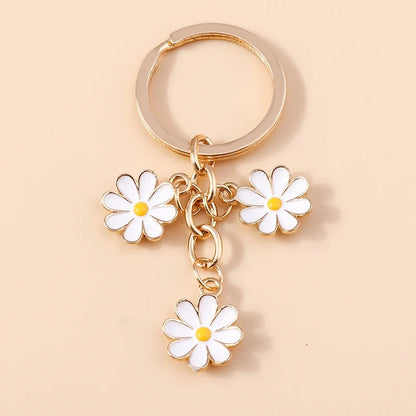Sakura Flower Enamel Keychain - Colorful Cute Key Ring Handbag Accessory Gift for Women & Girls