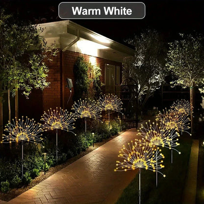 8-Mode Solar Outdoor LED Globe Lamp – Dandelion Fireworks Light with 90/120/150/180/200 LEDs for Garden, Lawn & Holiday Decorations