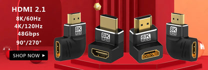 8K HDMI 2.1 Cable – 48Gbps High-Speed Adapter, 4K@120Hz & 8K@60Hz, eARC HDR Video for PC, Laptop, TV Box, PS5, RTX 3080